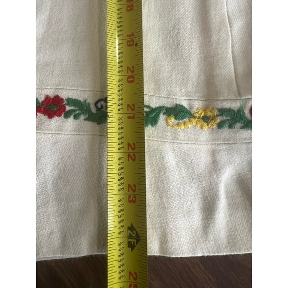 Vintage Cream Ivory Wool Skirt XS 21 In Waist 1950s 1960s Scandinavian Trim - Picture 8 of 8